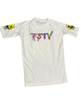 Load image into Gallery viewer, T3TV OG WHITE COMPRESSION SHIRT/ YELLOW LOGO
