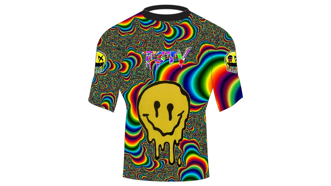 SMILEY FACE DRIP COMPRESSION SHIRT